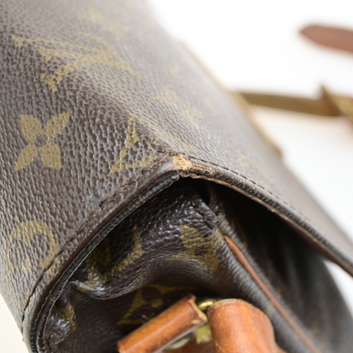 LOUIS VUITTON Cartouchiere GM Shoulder Bag Monogram Leather Brown M51252 64FB308