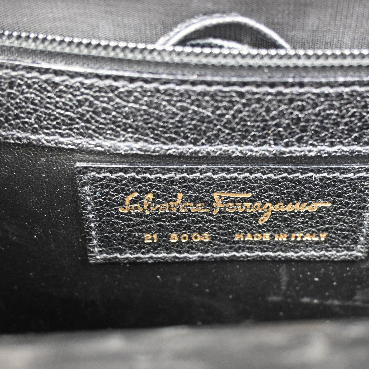 SALVATORE FERRAGAMO Logo 2way Brifecase Hand Bag Leather Black GHW Italy 63ZA157