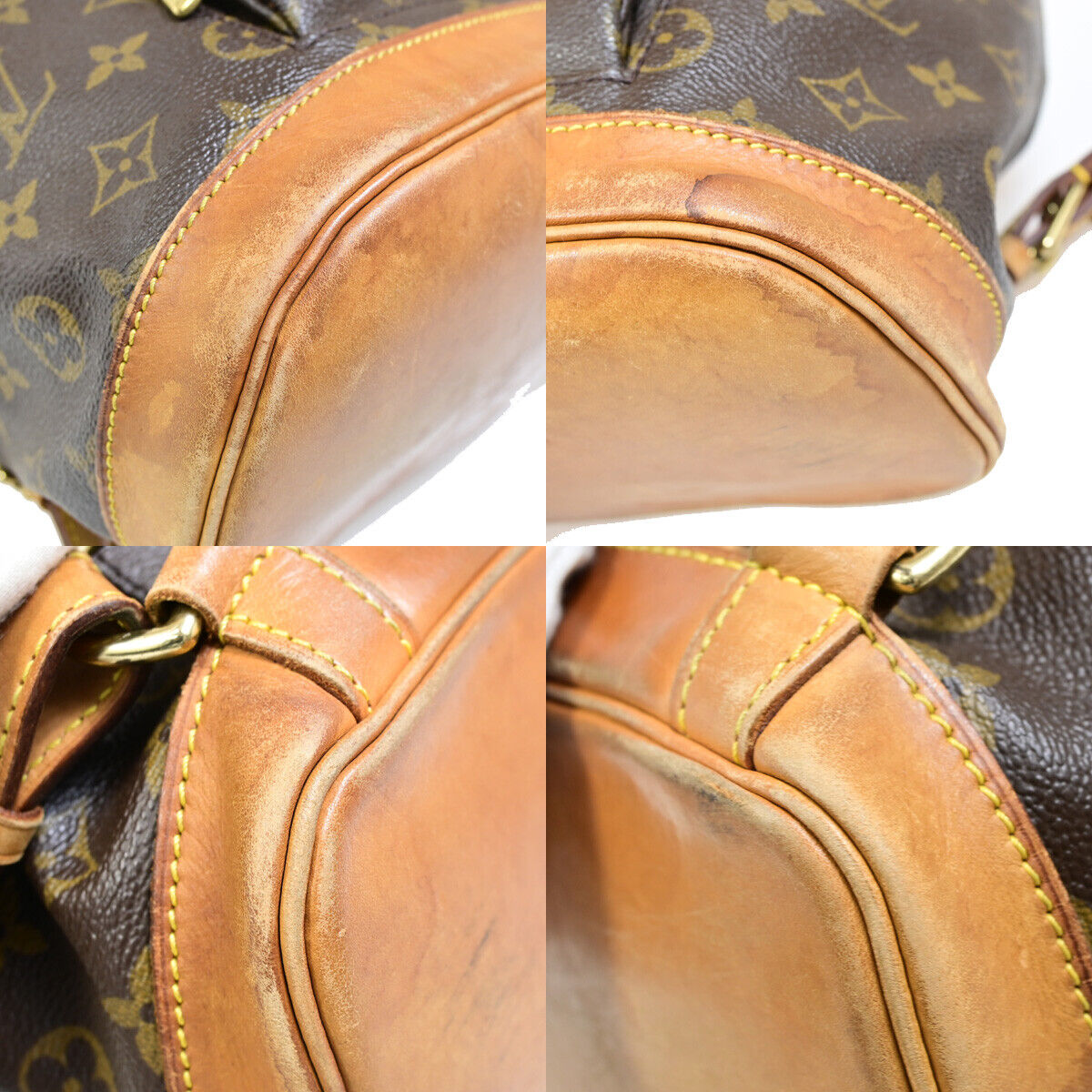 LOUIS VUITTON Montsouris GM Backpack Bag Monogram Leather Brown M51135 77YE693