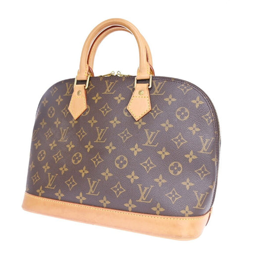 LOUIS VUITTON LV Logo Alma Hand Bag Monogram Leather Brown France M51130 16DA025