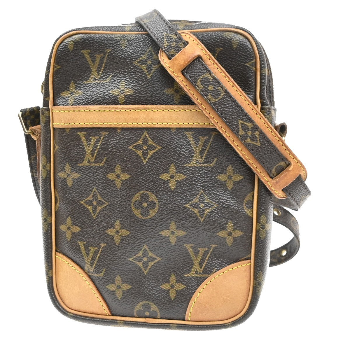 LOUIS VUITTON Danube Shoulder Bag Monogram Leather Brown France M45266 30KC812