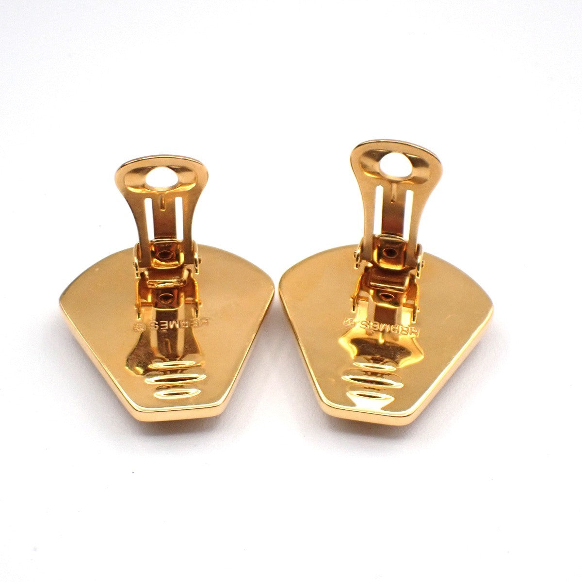 HERMES Logo Cloisonne Celtic Enamel Animal Motif Earrings Clip-On GHW 63RL809