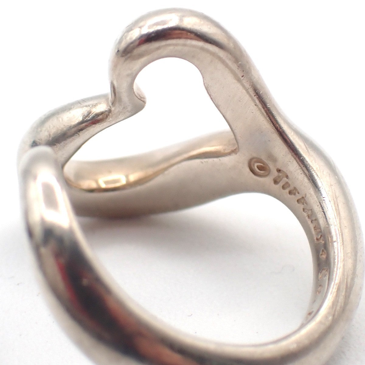 TIFFANY & CO. Elsa Peretti Open Heart Ring JP 9 US 5 Sterling Silver 925 09KC822
