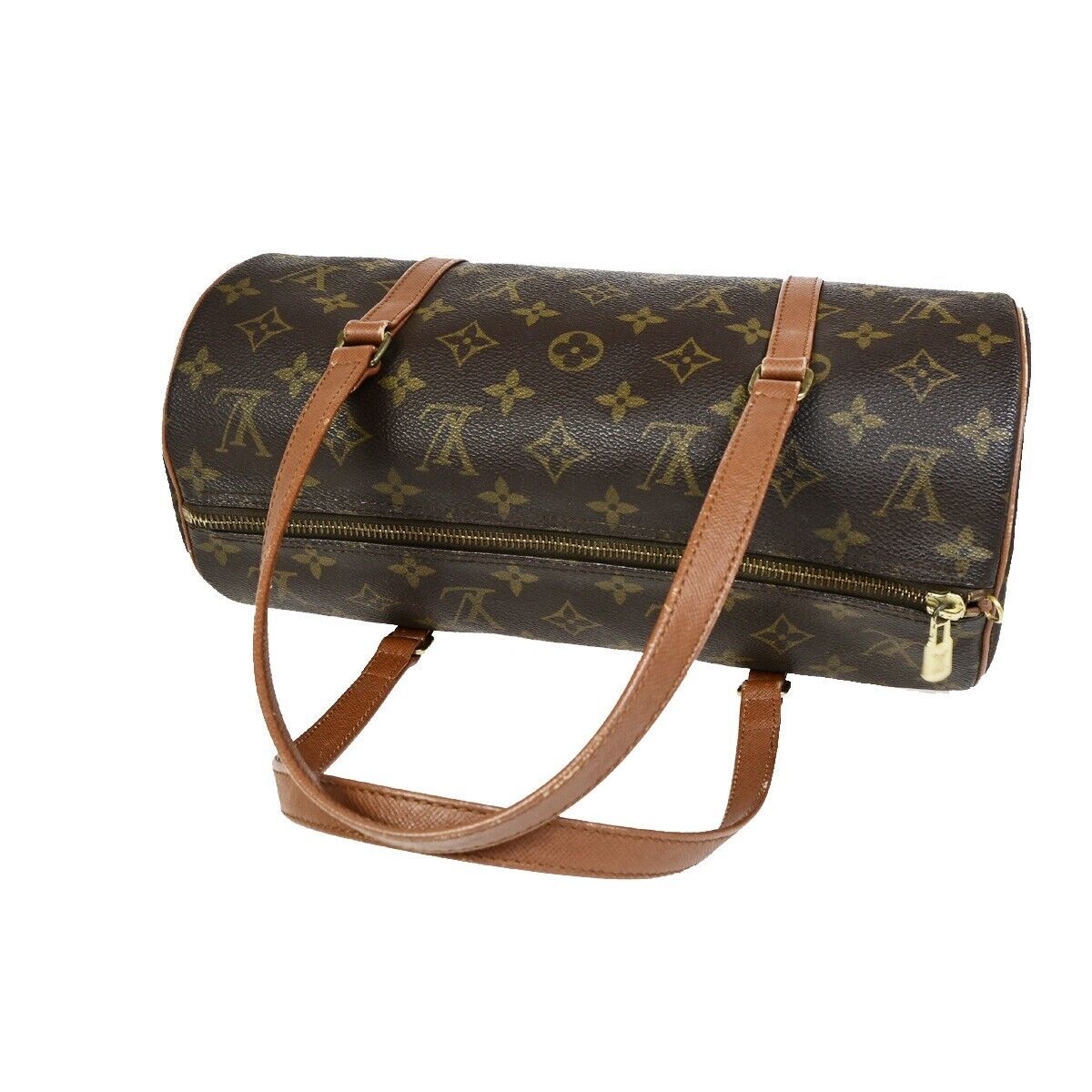 LOUIS VUITTON Logo PAPILLON 30 Hand Bag Monogram Leather Brown M51365 32SJ093