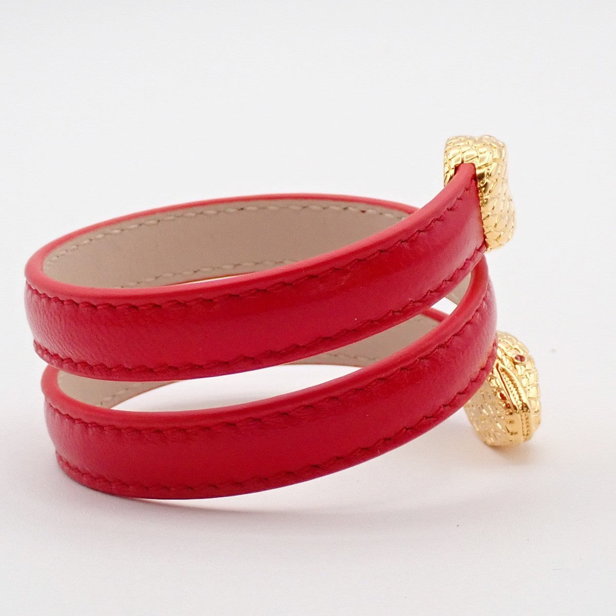 BVLGARI Logo Serpenti Forever Bracelet Red Gold Italy Accessory 33RL217
