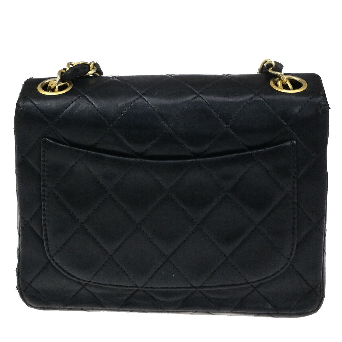 CHANEL CC Mini Matelasse Chain Shoulder Bag Leather Black GHW Vintage 691RK762