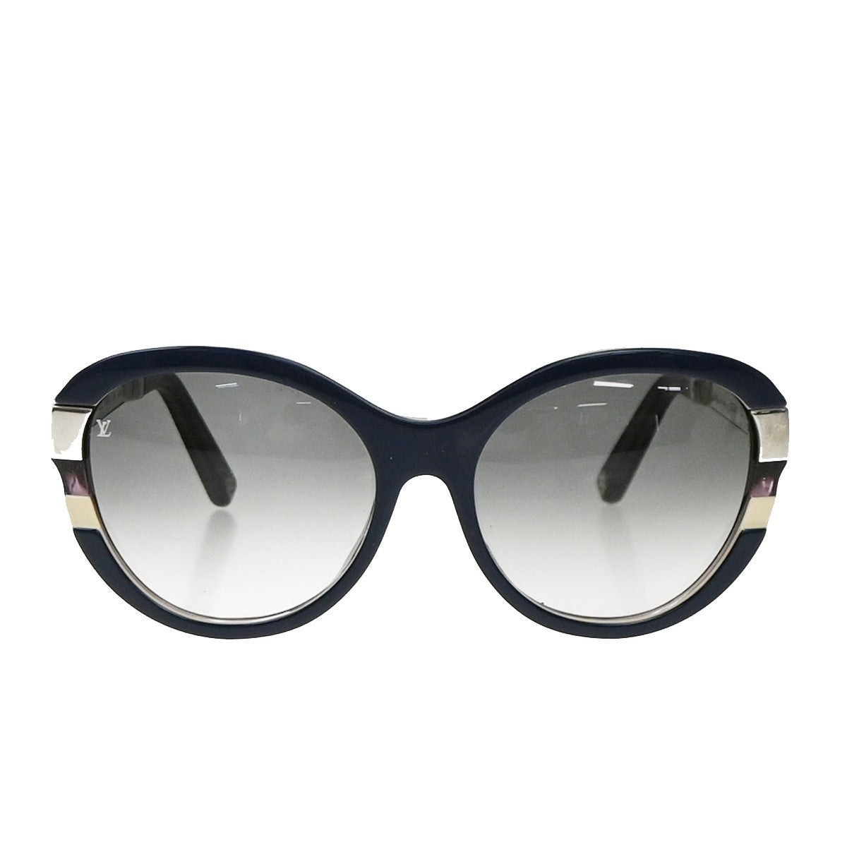 LOUIS VUITTON Glitter Sunglasses Eye Wear Plastic Blue Silver Z0592E 36RP159