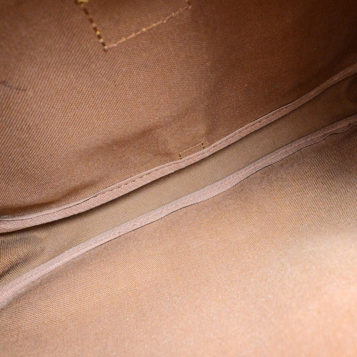LOUIS VUITTON Logo Saumur 30 Shoulder Bag Monogram Leather Brown M42256 76EB400