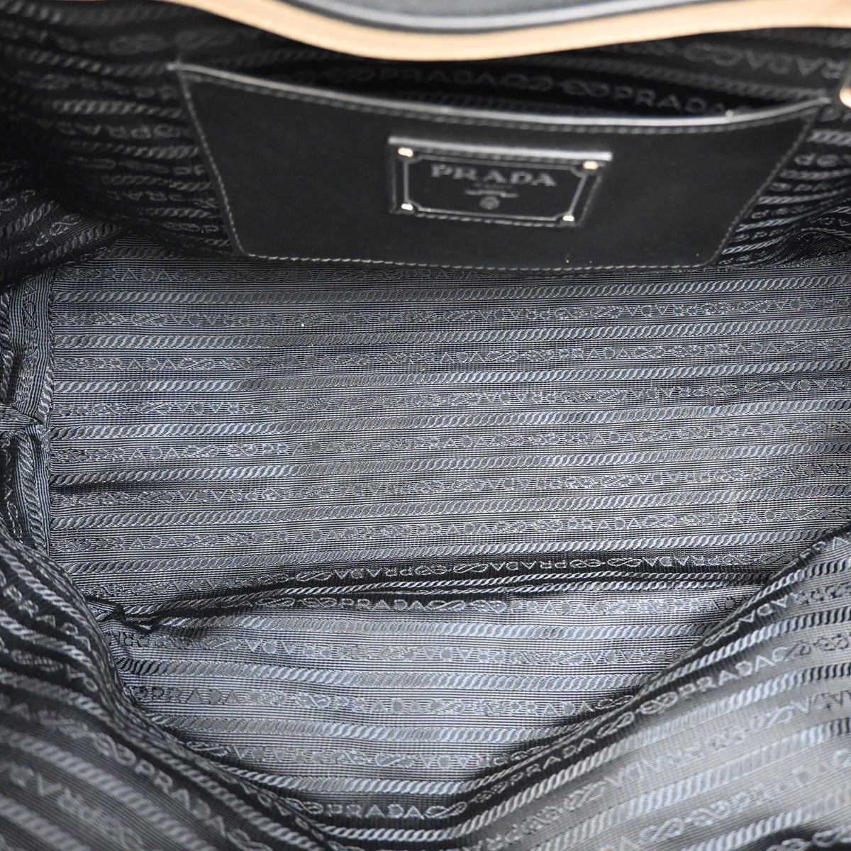 PRADA Logo Bicolor 2Way Shoulder Hand Bag Leather Black White Italy 34AA065