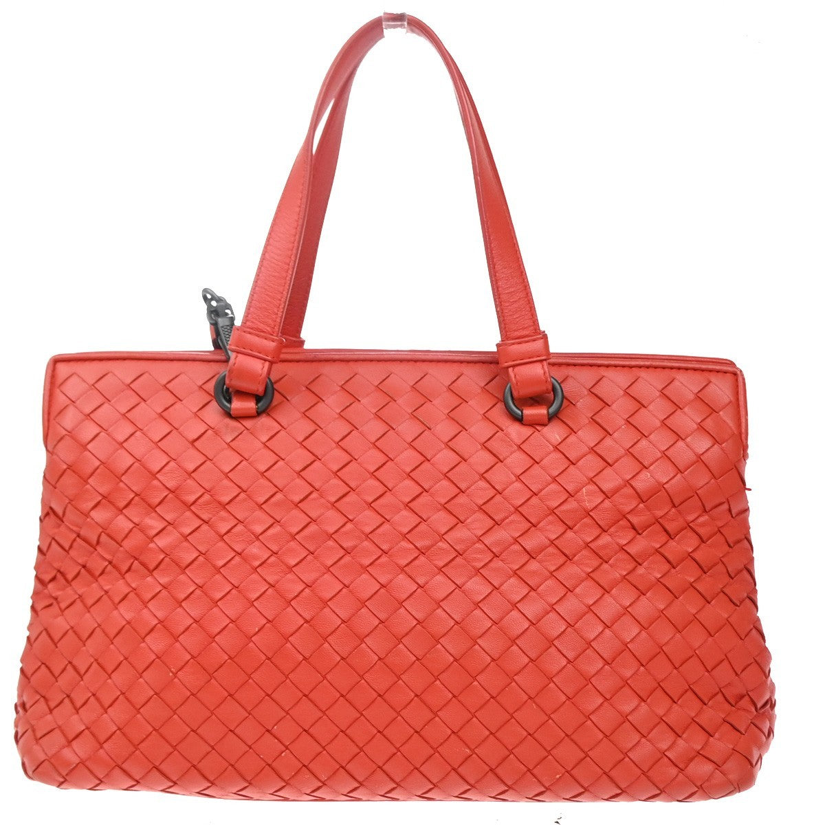 BOTTEGA VENETA Logo Intrecciato 2way Shoulder Hand Bag Leather Red Italy 99MA144