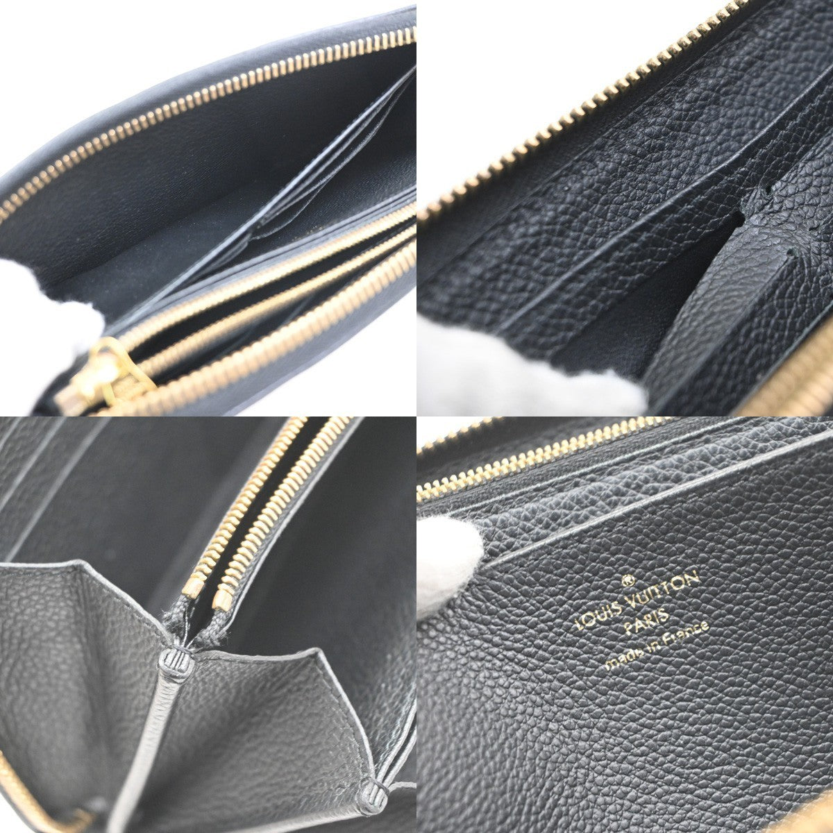 LOUIS VUITTON Zippy Long Wallet Monogram Empreinte Leather Black M61864 80KD173