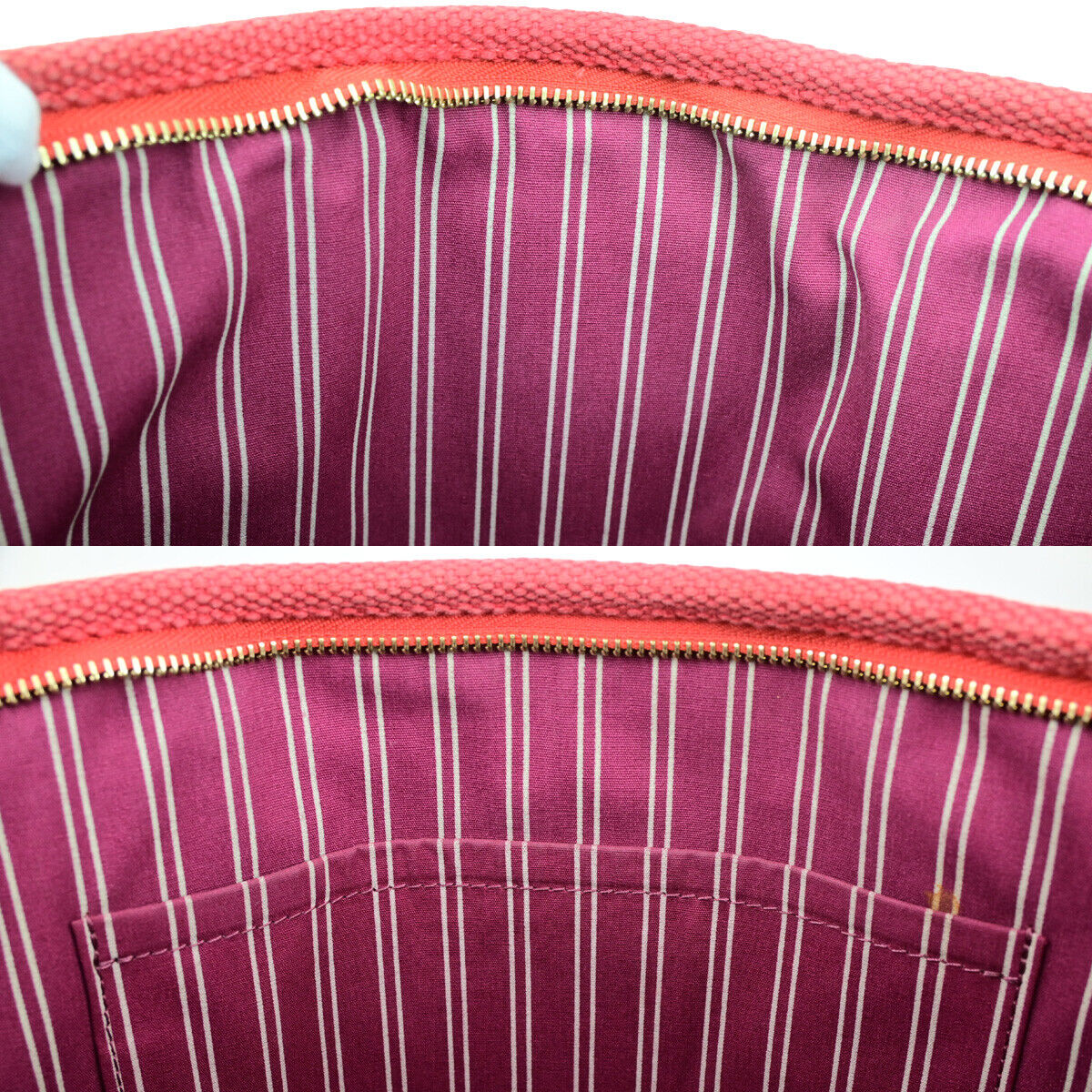 LOUIS VUITTON Cabas MM Shoulder Bag Antigua Canvas Leather Rouge M40034 35YG553