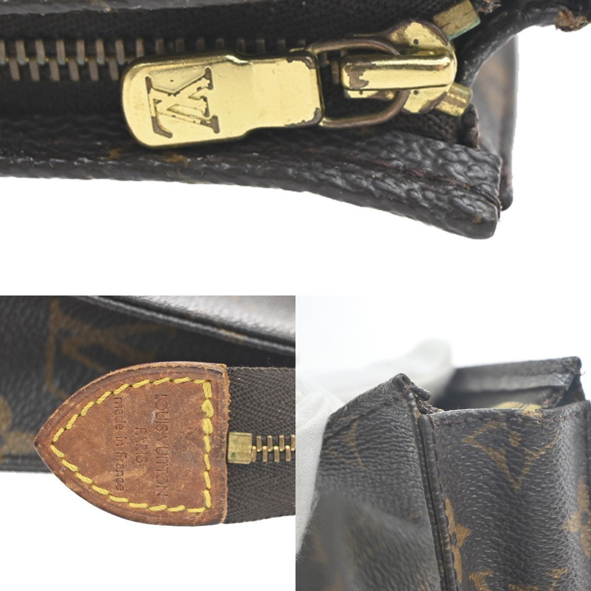 LOUIS VUITTON Poche Toilette 15 Clutch Pouch Bag Monogram Leather M47546 02KC751
