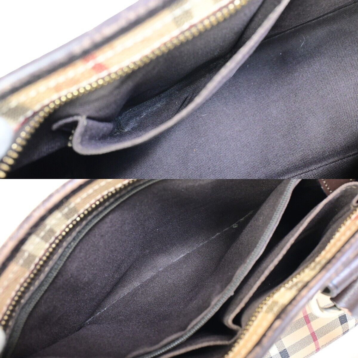 BURBERRY Logo Nova Check Shoulder Tote Bag Canvas Leather Beige Brown 67SJ006