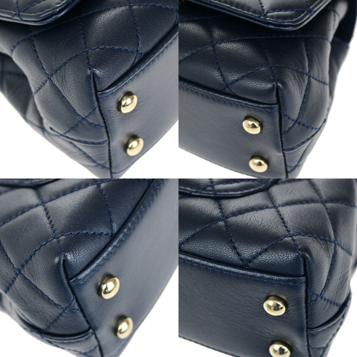 CHANEL CC XXS Matelasse Top Handle 2Way Chain Shoulder Bag Leather BE 793RK696