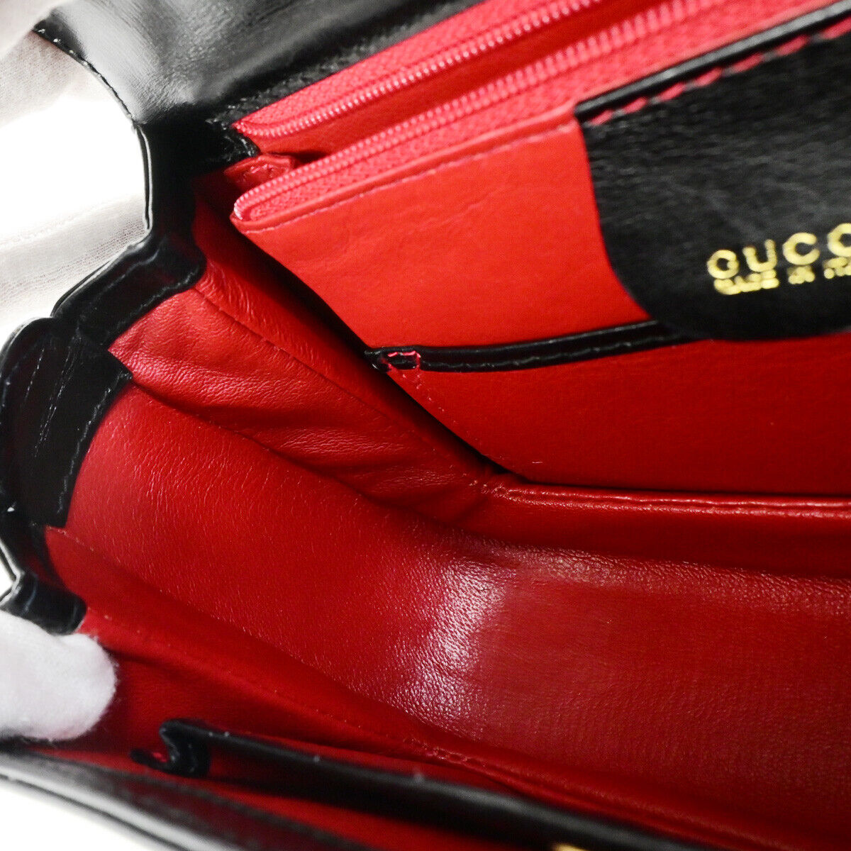 GUCCI Logo Bamboo 2Way Small Shoulder Hand Bag Leather Black GHW Italy 609RK553