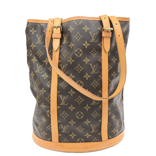 1OUIS VUITTON BUCKET GM Shoulder Tote Bag Monogram Leather Brown M42236 33SA172