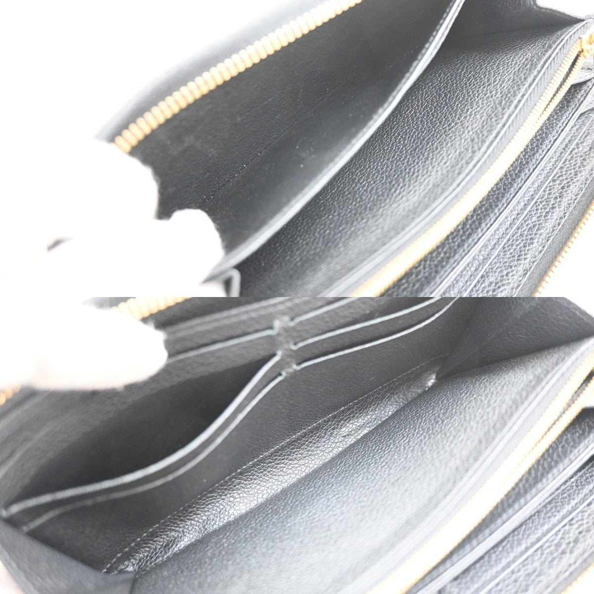 LOUIS VUITTON Zippy Long Wallet Monogram Empreinte Leather Black M61864 80KD173