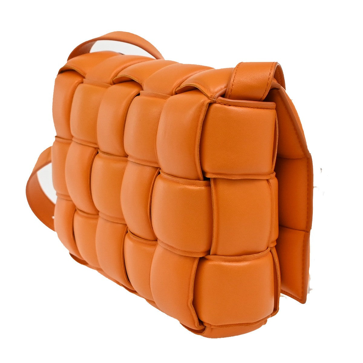 BOTTEGA VENETA Maxy Intrecciato Cassette Shoulder Bag Leather Orange 40RL267