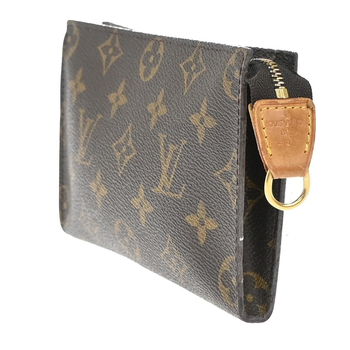 LOUIS VUITTON Logo Bucket PM Pouch Bag Monogram Leather Brown France 60KP176