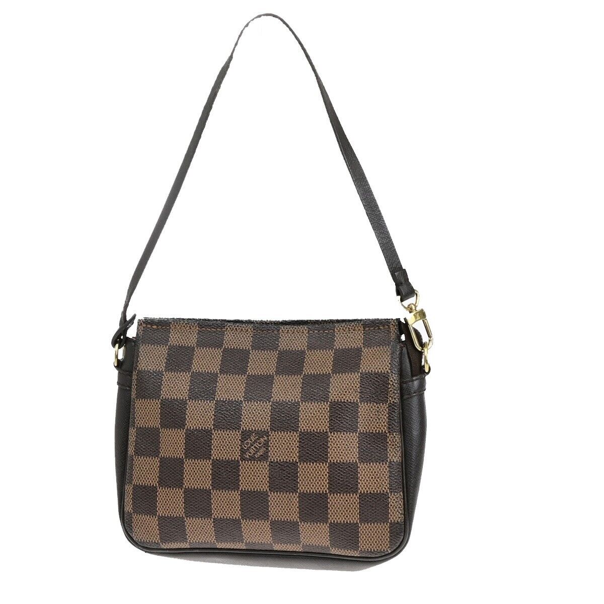 LOUIS VUITTON  Trousse Makeup Hand Bag Damier Ebene Leather Brown N51982 81EB766