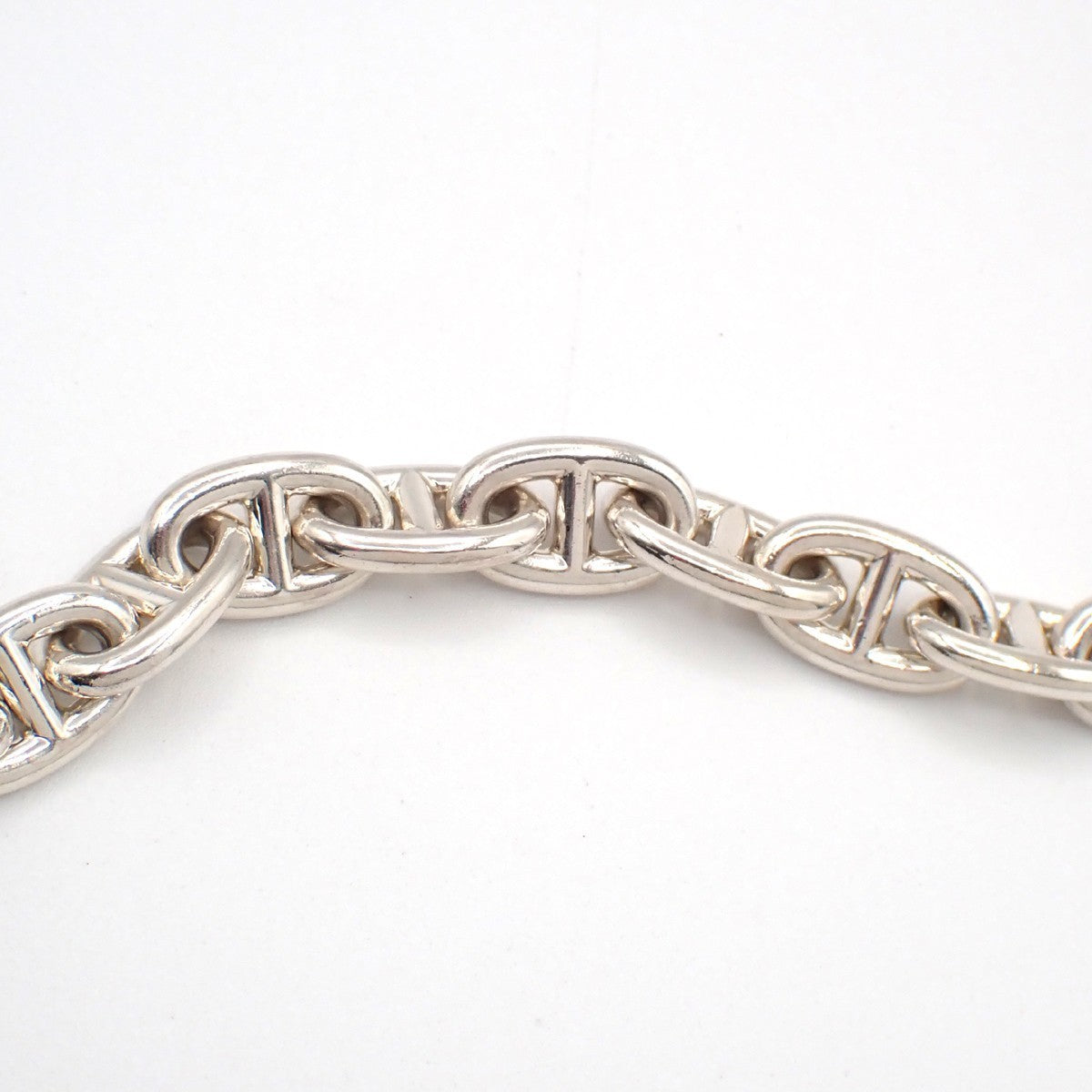 HERMES Logo Chaine D'ancre MM Chain Bracelet  14 Link Ag925 Silver 385LC605