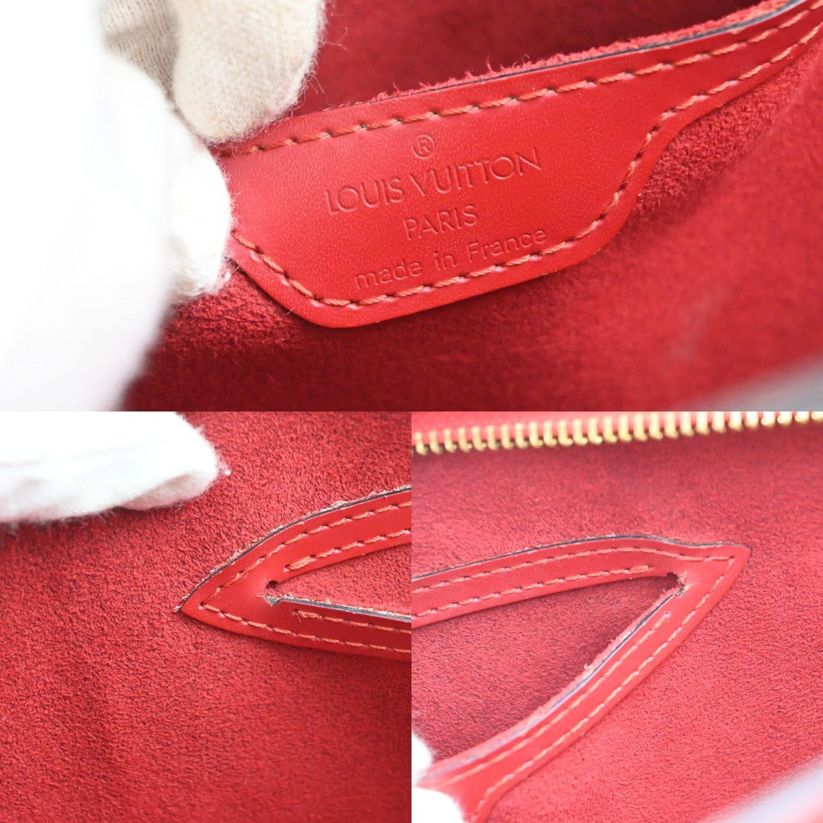 LOUIS VUITTON LV Saint Jacques PM Hand Bag Epi Leather Red France M52277 86YJ145