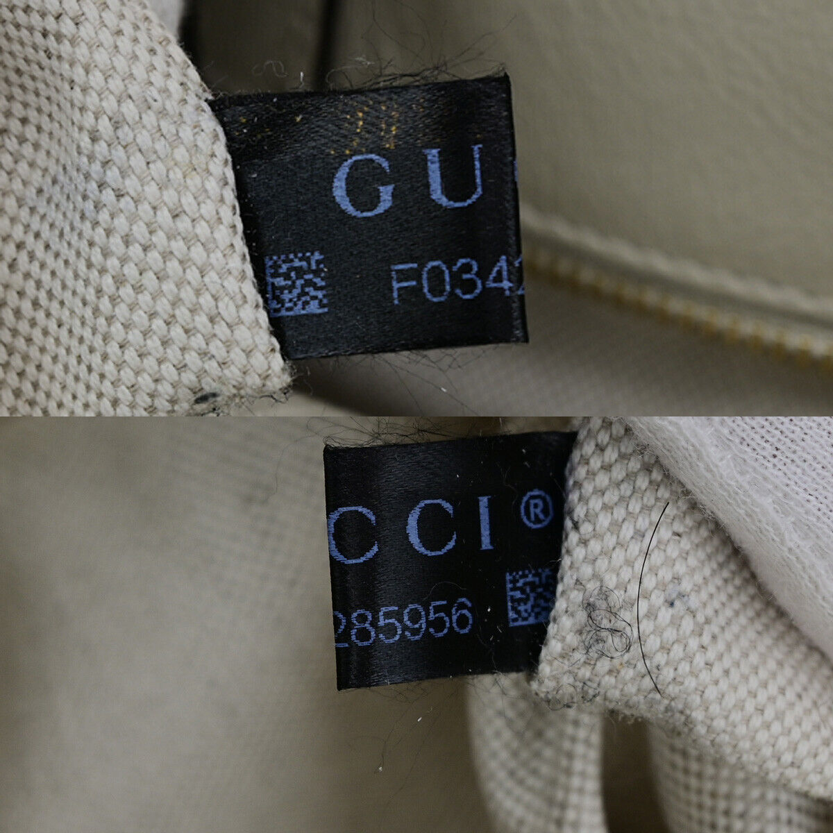 GUCCI Logo Horsebit GG Pattern Shoulder Bag Canvas Leather Brown White 20YG552