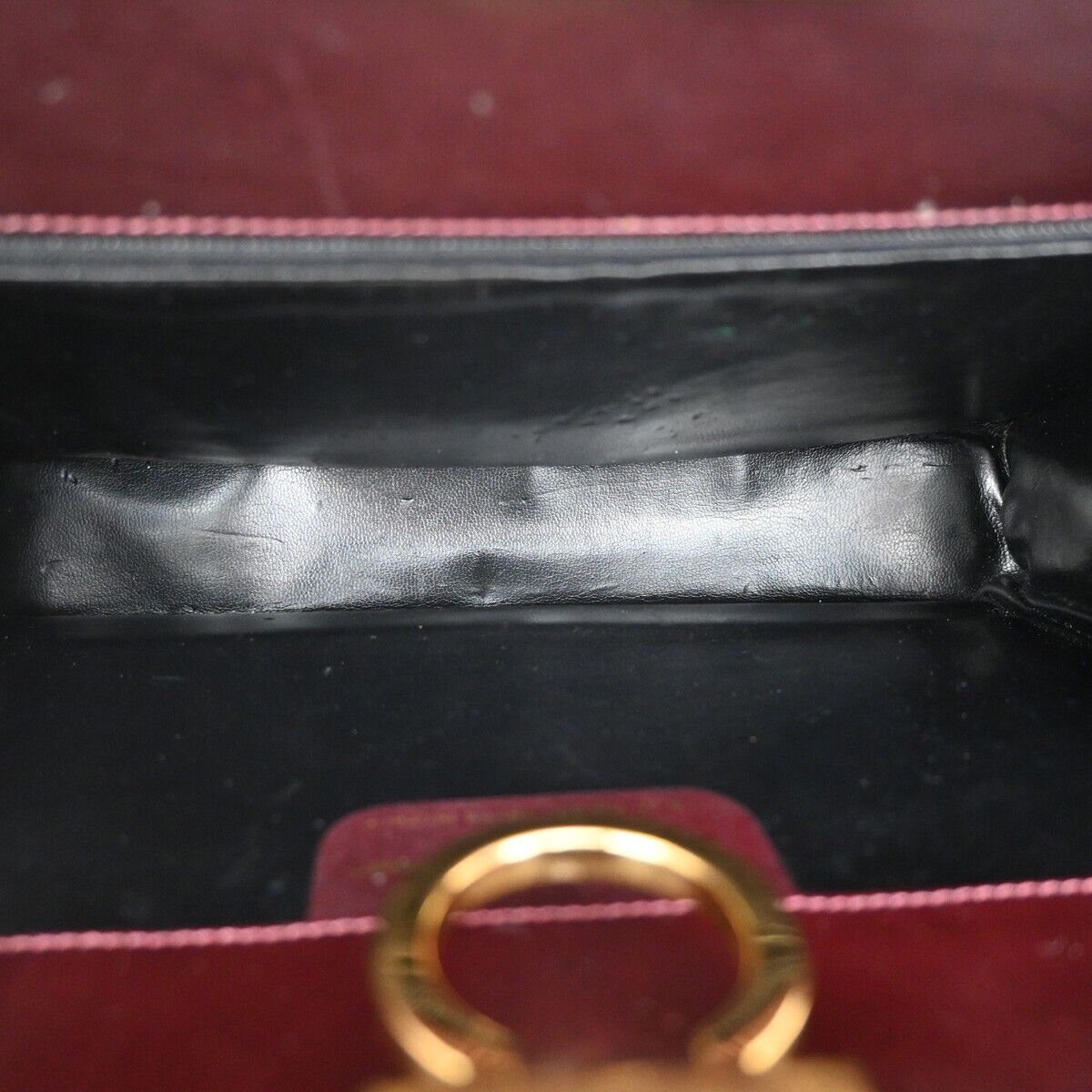SALVATORE FERRAGAMO Chain Gancini 2Way Shoulder Clutch Bag Leather BX 39EA565