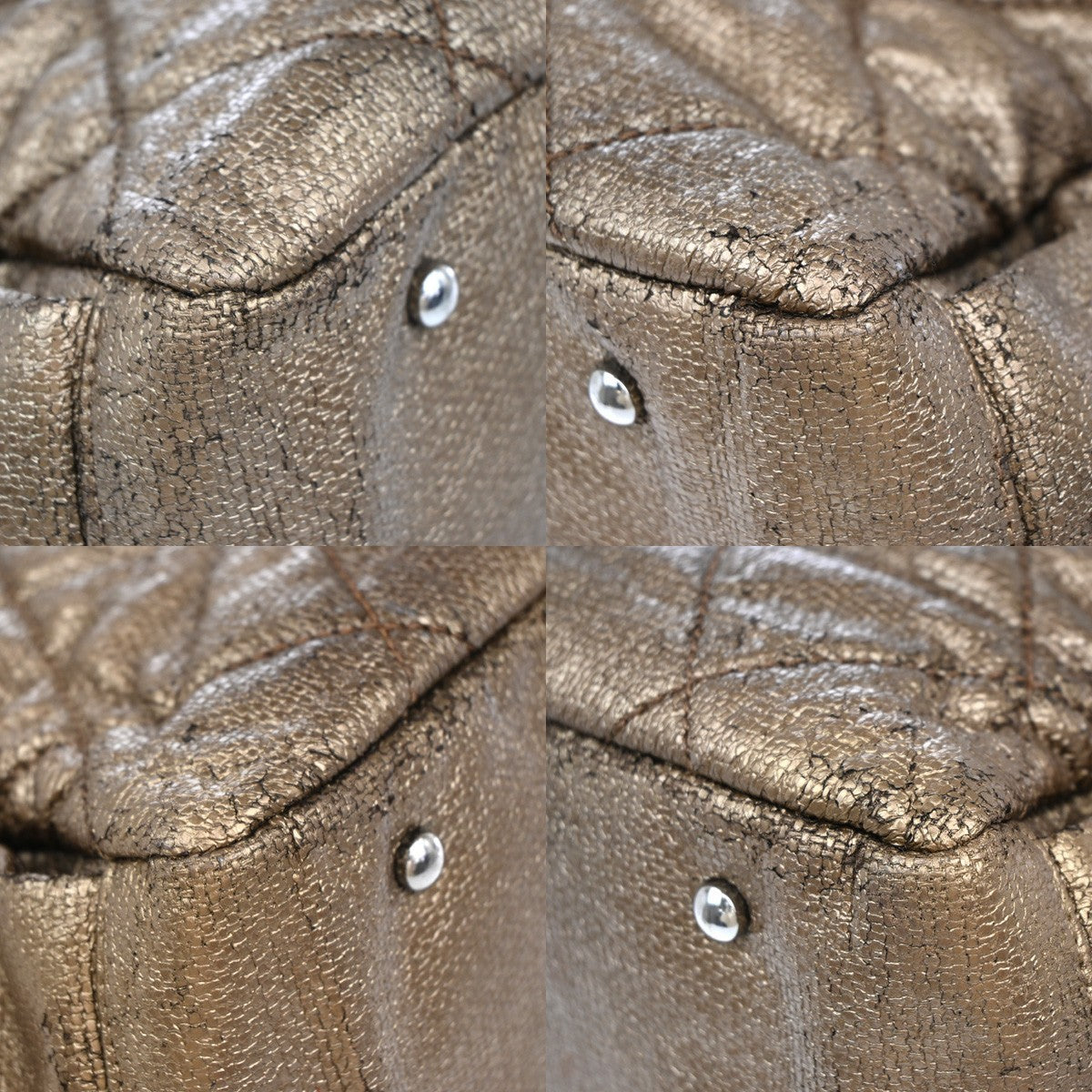 CHANEL CC Paris Biarritz Shoulder Bag Coating Canvas Leather Bronze 603RF988