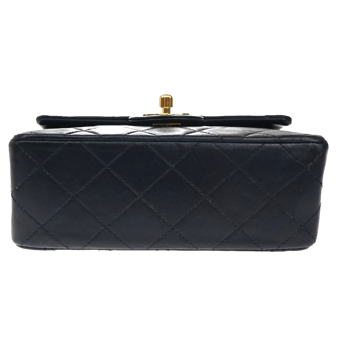 CHANEL CC Logo Mini Matelasse Chain Shoulder Bag Leather Blue GHW 373RL397