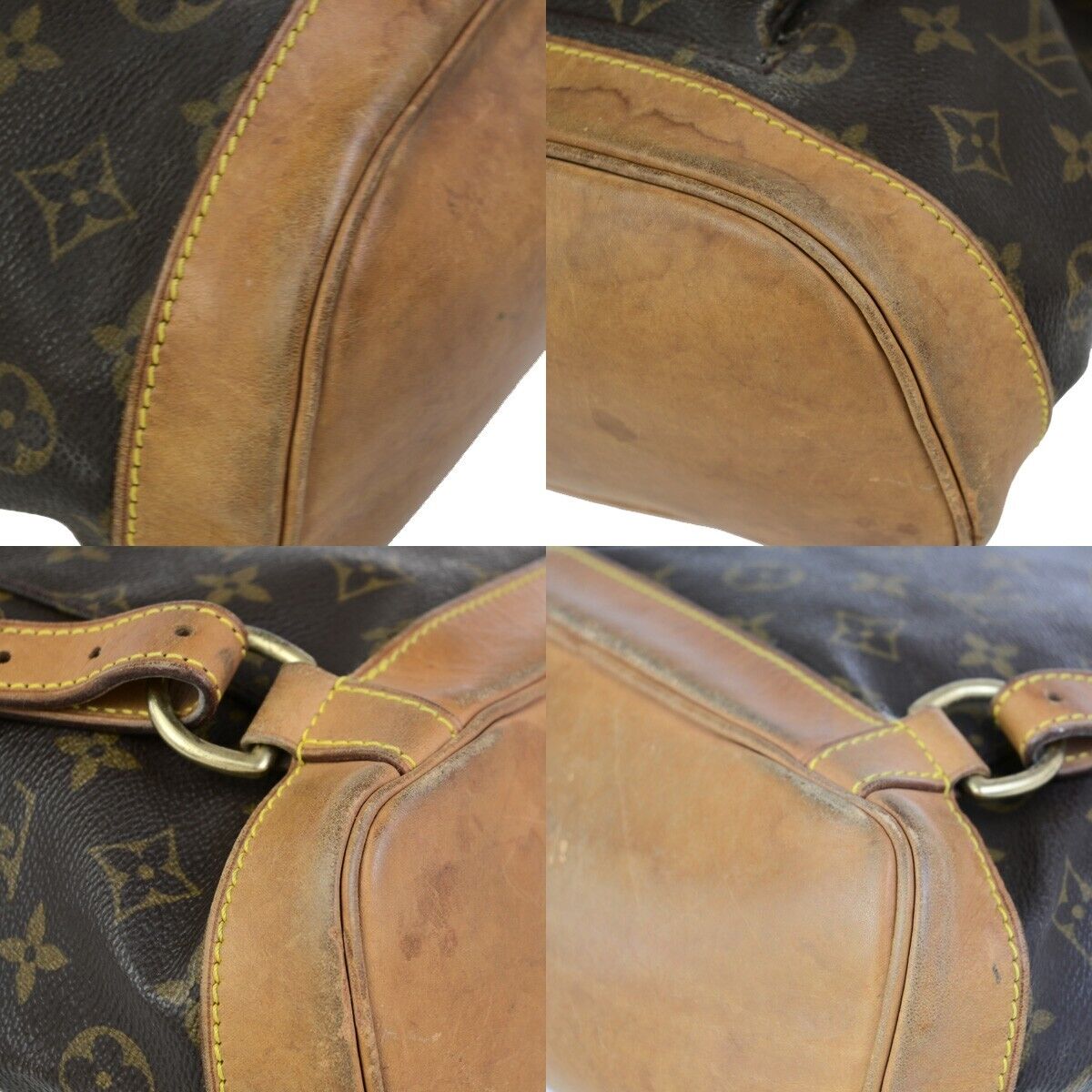 LOUIS VUITTON Montsouris MM Backpack Bag Monogram Leather Brown M51136 73ED058