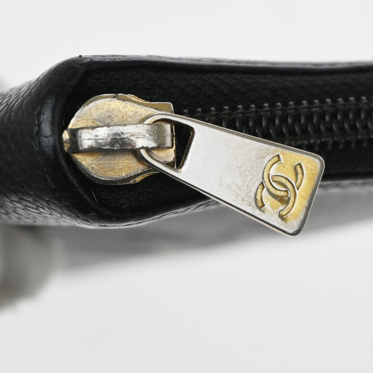 CHANEL CC Logo Long Zipper Wallet Grained Calfskin Leather Black GHW 04KC126