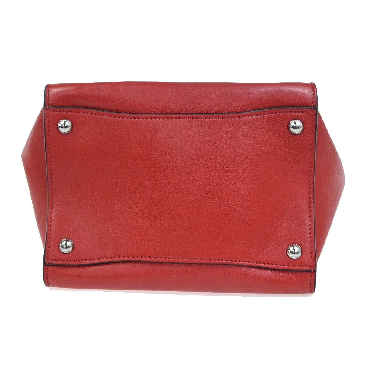 PRADA MILANO Triangle Logo 2Way Shoulder Hand Bag Leather Red SHW Italy 12ZA346