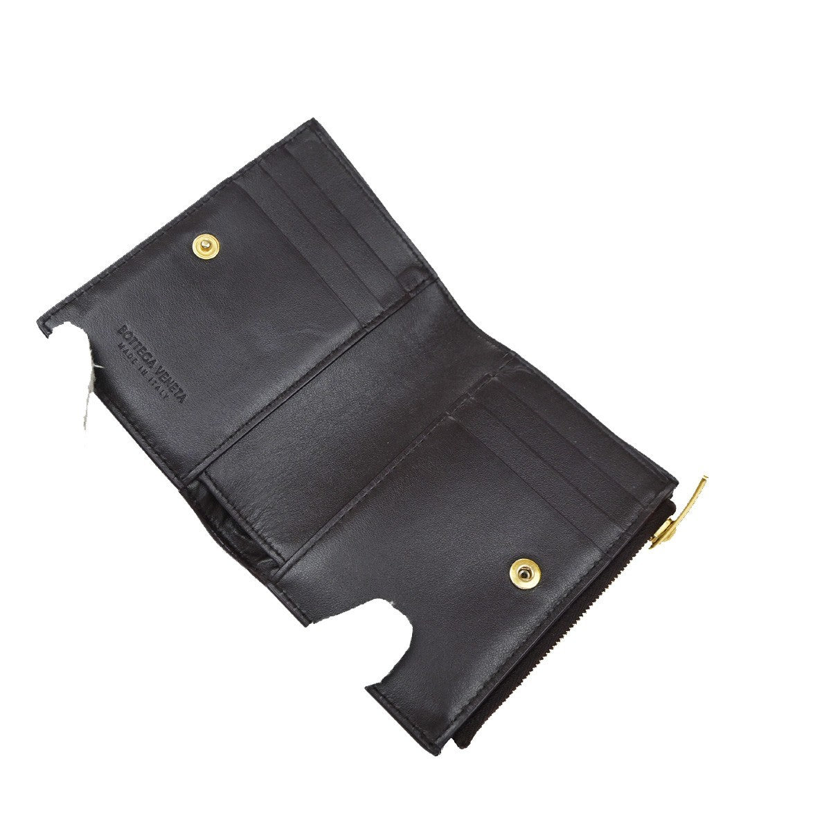 BOTTEGA VENETA Intrecciato Compact Bifold Wallet Leather Purple 39RF754