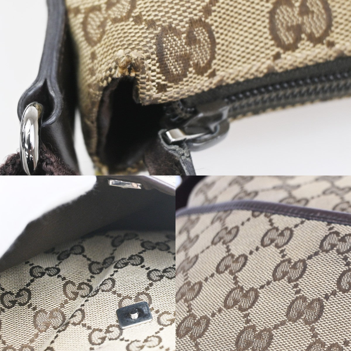 GUCCI Logo GG Pattern Crossbody Shoulder Bag Canvas Leather BN SHW Italy 31KC109