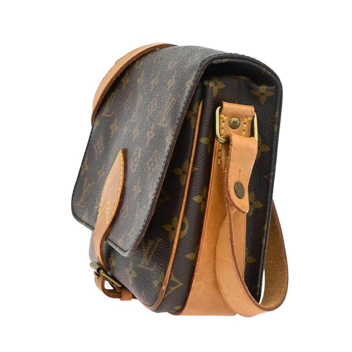 LOUIS VUITTON Cartouchiere MM Shoulder Bag Monogram Leather Brown M51253 34PA065