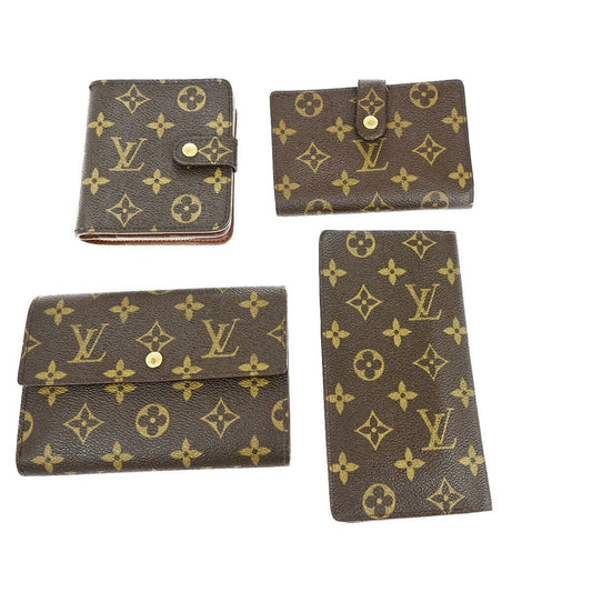 LOUIS VUITTON 4 Set Long Bifold Trifold Wallet Purse Monogram Leather BN 65YF006