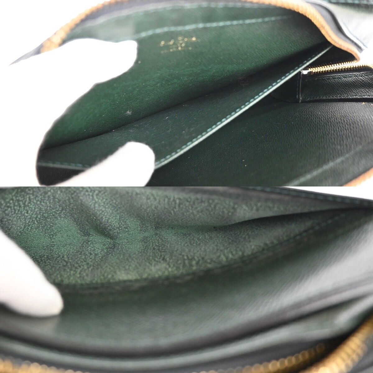 LOUIS VUITTON LV Logo BAIKAL Clutch Hand Bag Taiga Leather Epicea M30184 63FA407