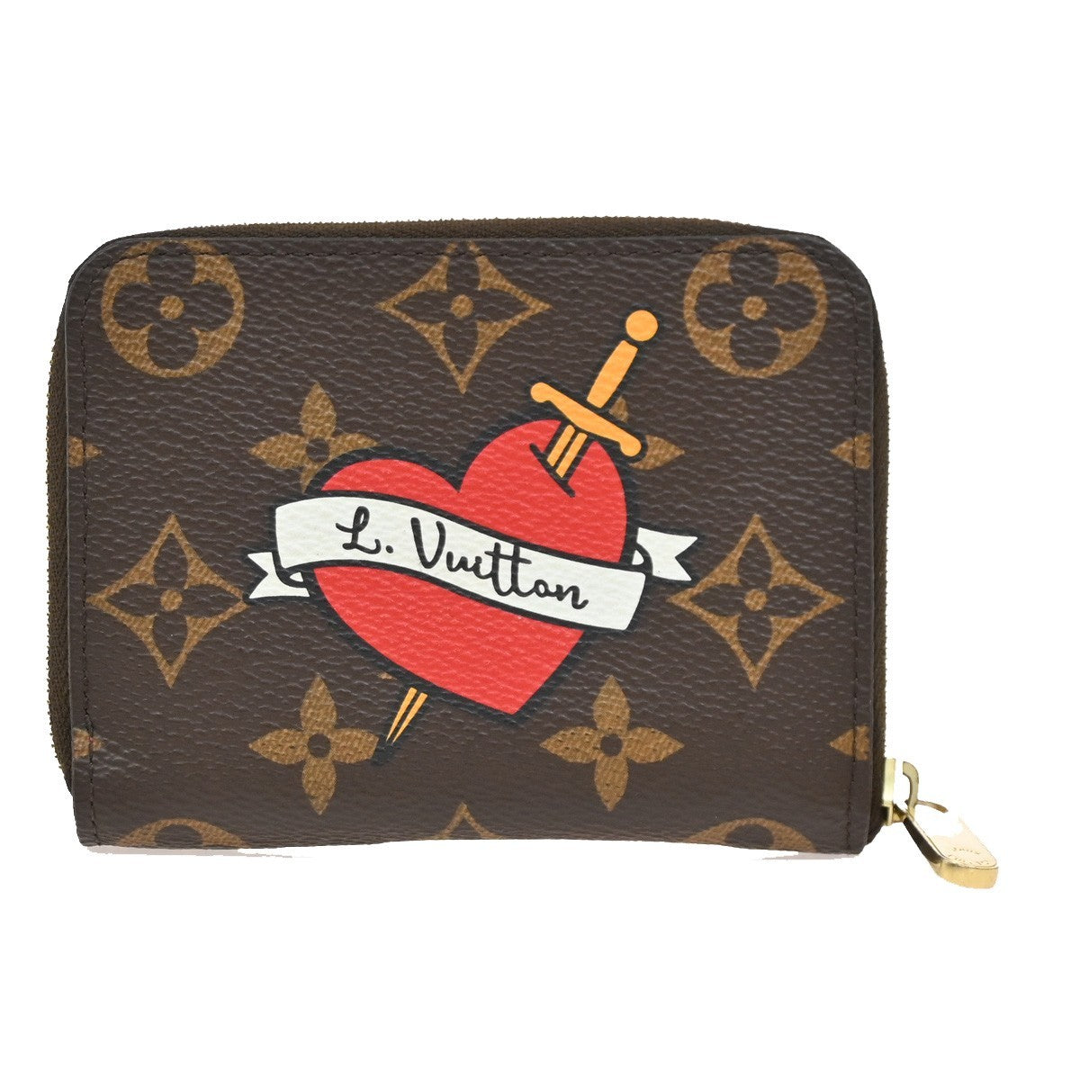 LOUIS VUITTON Zippy Coin Purse Patches Monogram Leather BN Pink M63391 70RL538