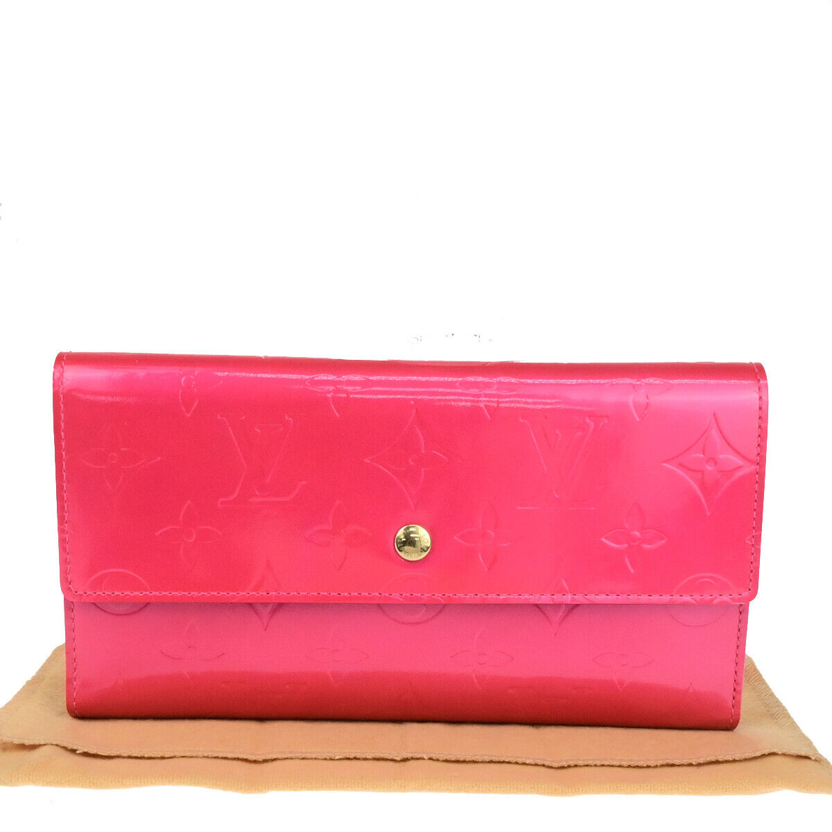 LOUIS VUITTON International Long Wallet Monogram Vernis Pink M91246 34YG764