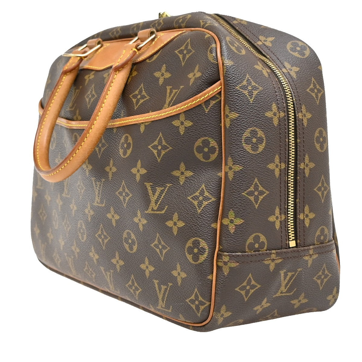 LOUIS VUITTON LV Logo Deauville Hand Bag Monogram Leather Brown M47270 73YH316
