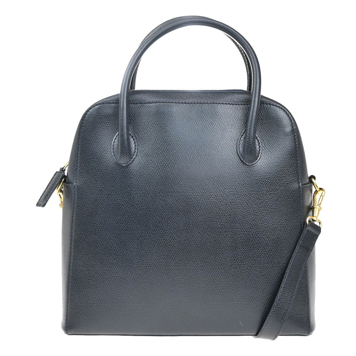 CELINE Logo 2way Shoulder Hand Bag Leather Blue Italy 76RF735