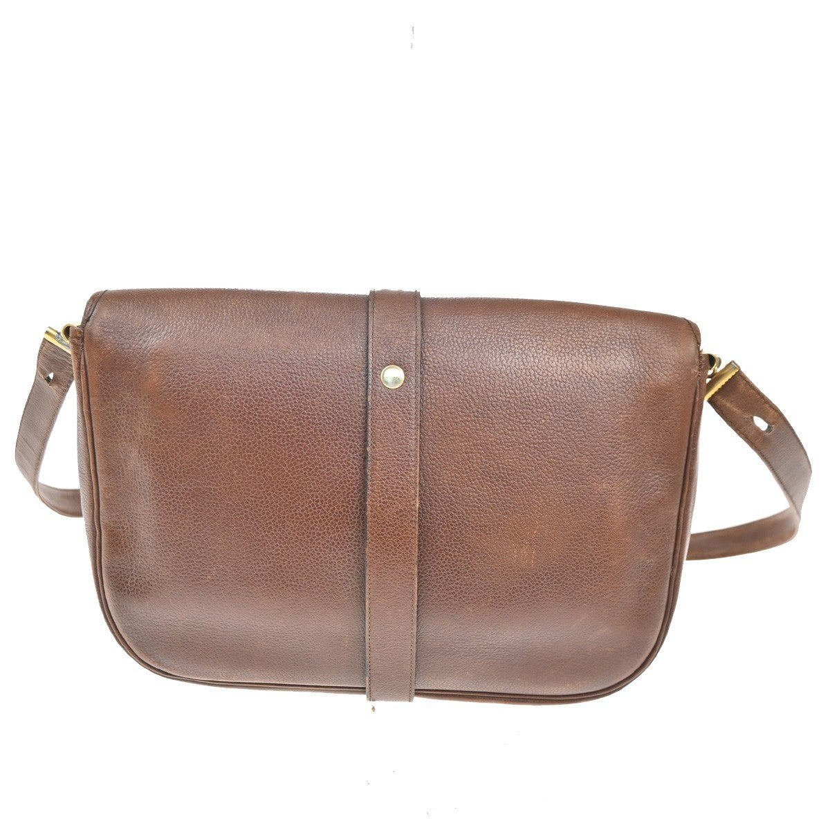 CHRISTIAN DIOR Crossbody Shoulder Bag Leather Brown GHW France 05KC538