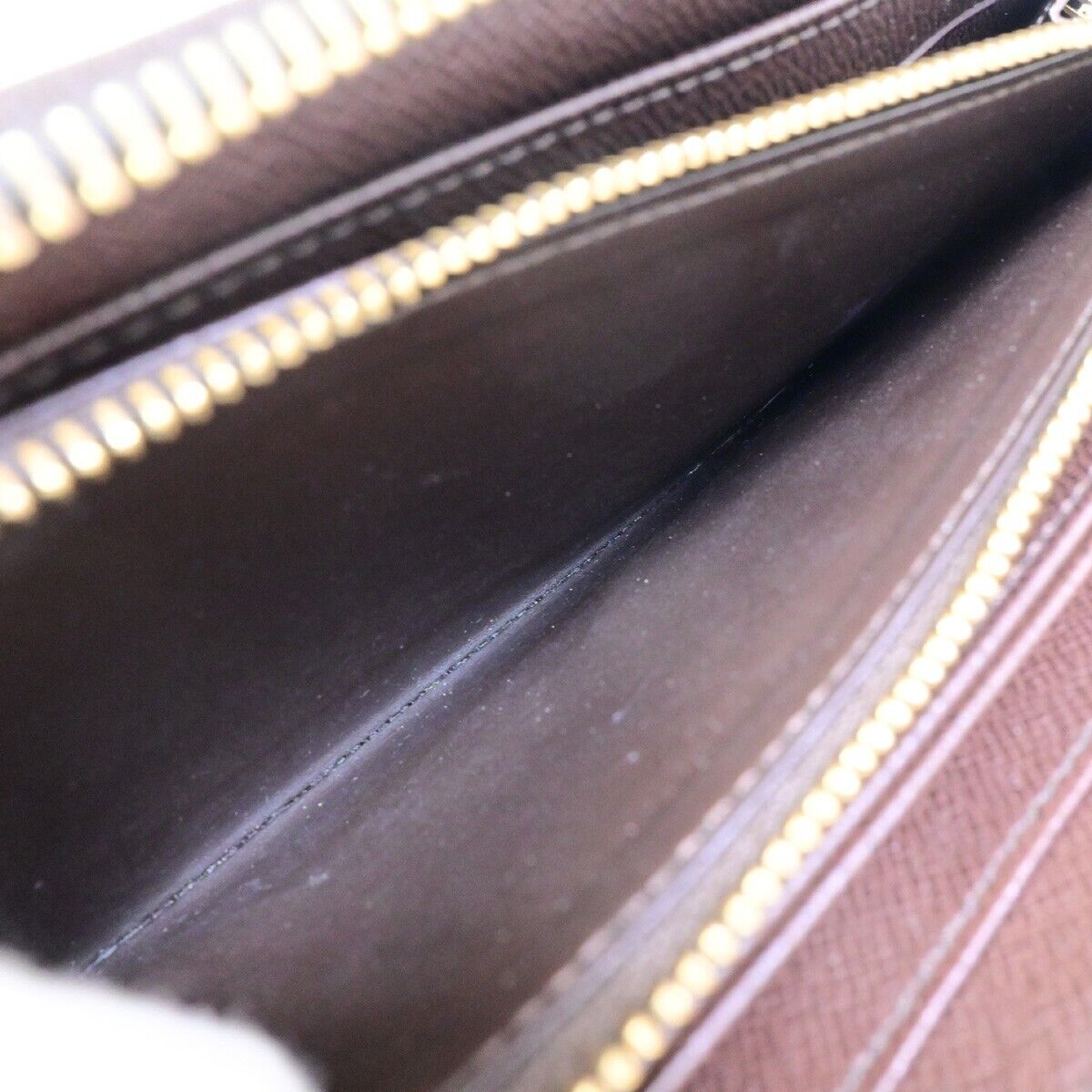 LOUIS VUITTON Zippy Wallet Long Bifold Purse Damier Leather Brown N60015 71EB896