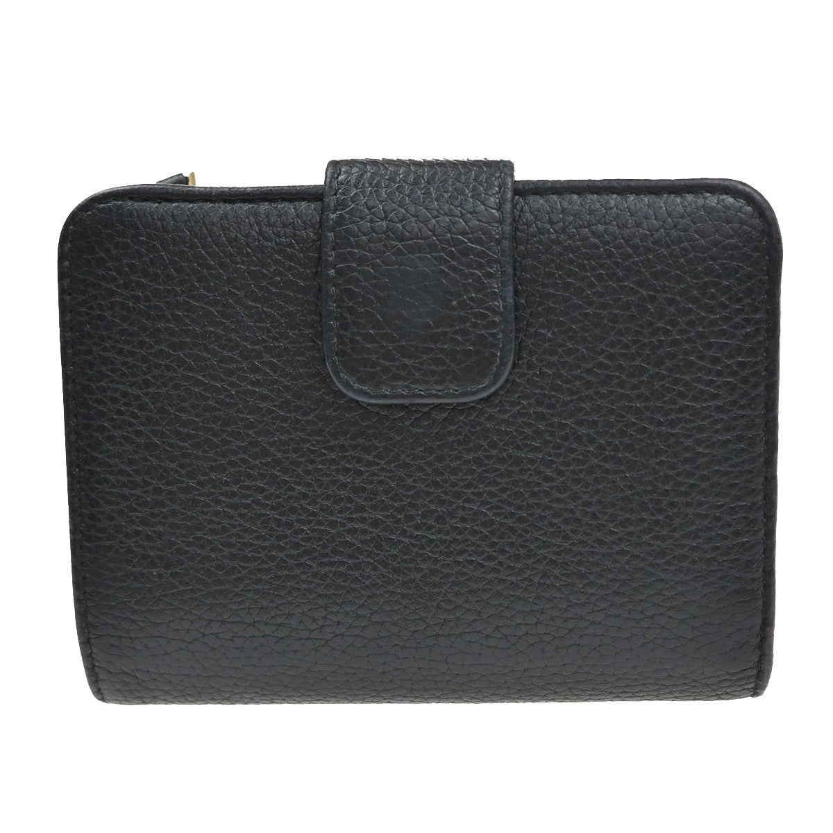 PRADA Logo Bifold Compact Wallet Purse Vitello Leather Black GHW Italy 65YJ111
