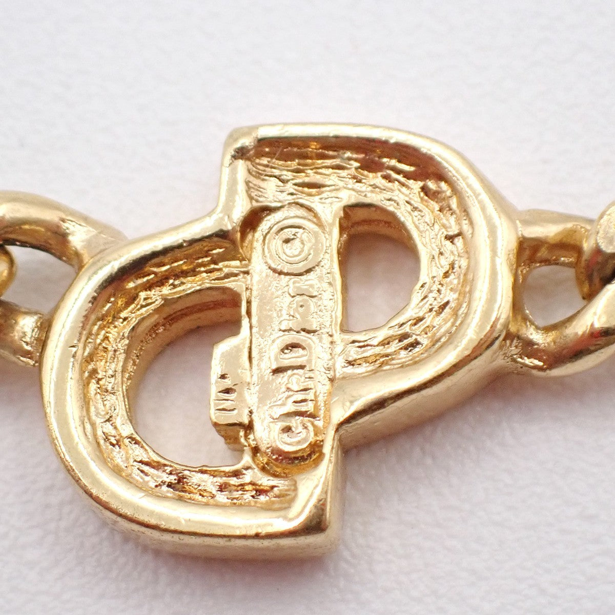 CHRISTIAN DIOR  CD Logo Chain Pendant Necklace Gold Germany 05RL903