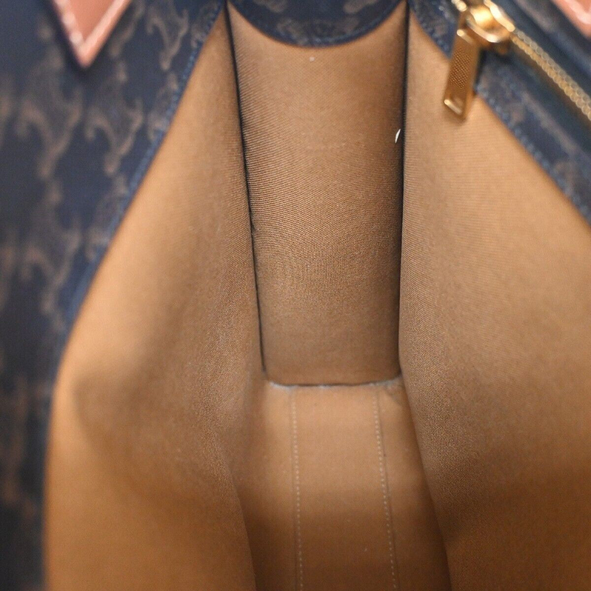 CELINE Vertical Cabas Hand Tote Bag Triomphe Canvas Leather Brown Black 680RH006
