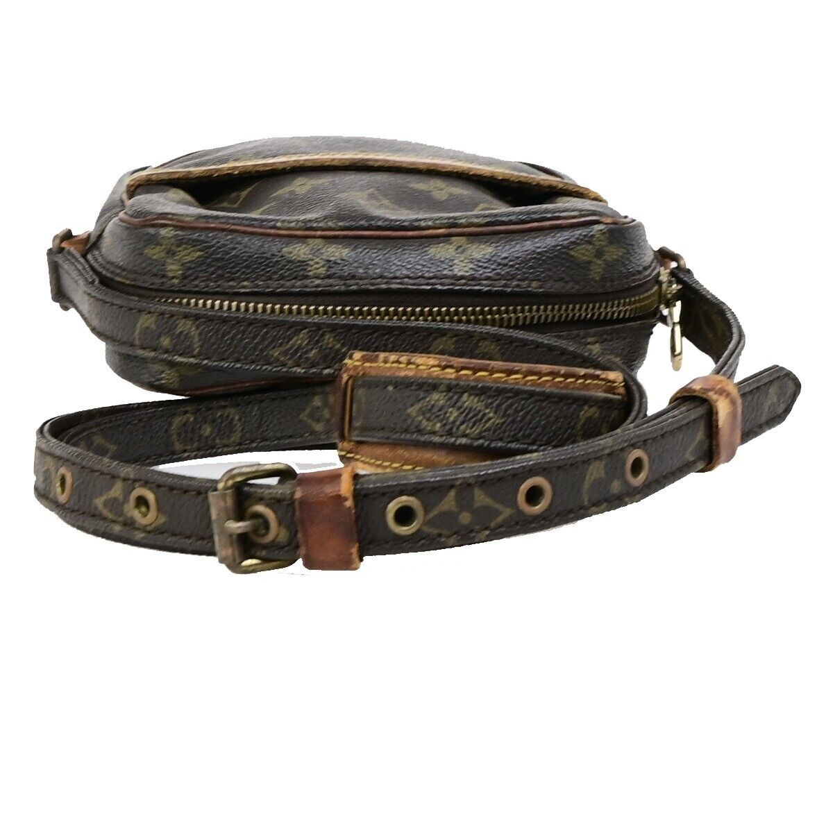 LOUIS VUITTON Danube Shoulder Bag Monogram Leather Brown France M45266 65ED045