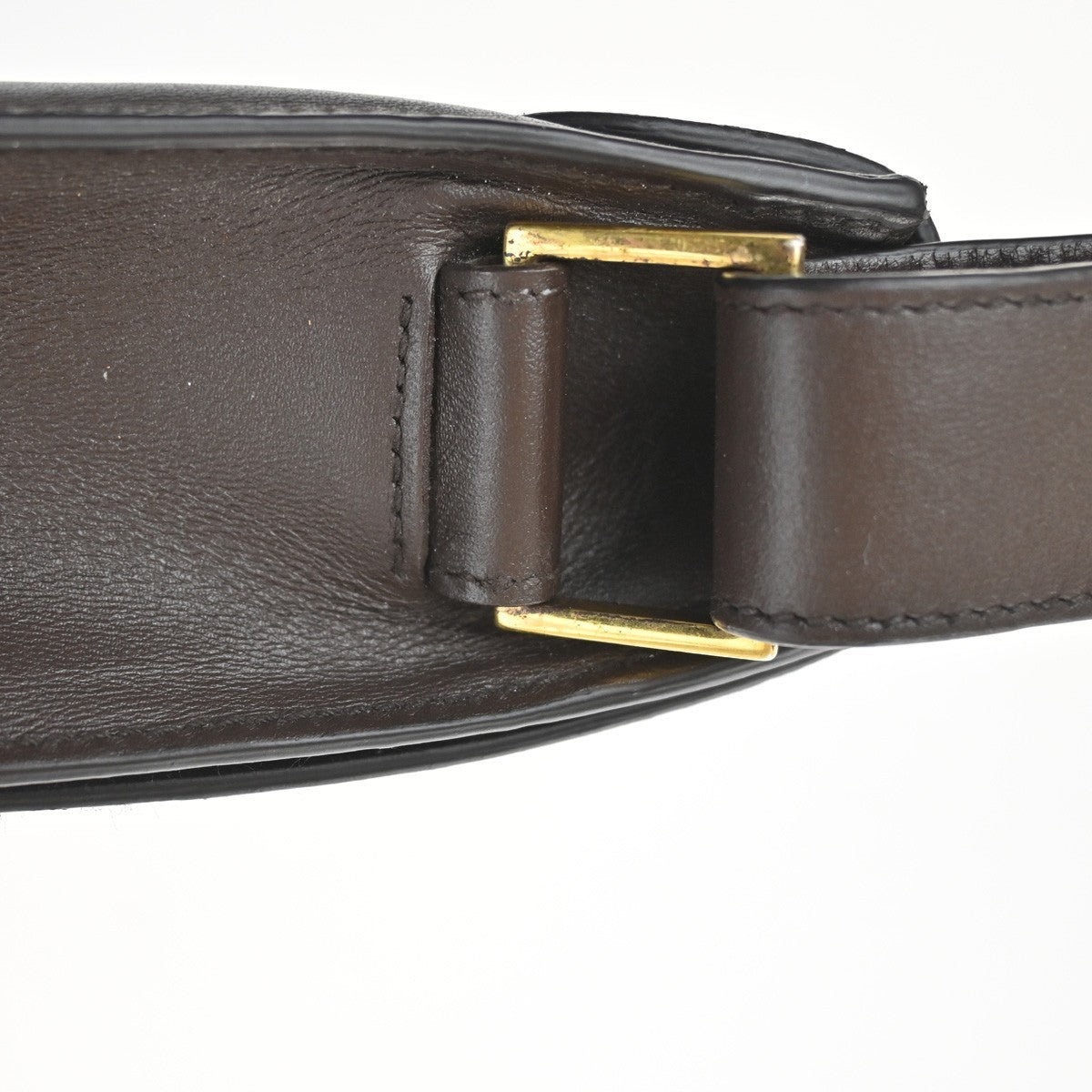GUCCI Logo Shoulder Bag Leather Brown Italy GHW 38TA380